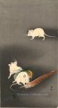 trois souris blanches 1900 Ohara KOSON Shin Hanga
